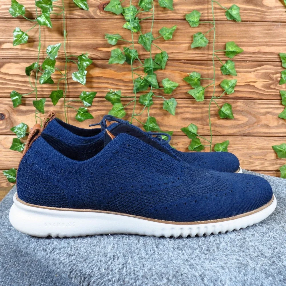 Cole Haan 2.ZERØGRAND Stitchlite Mens Oxford‎ 12 Professional Marine Blue Knit